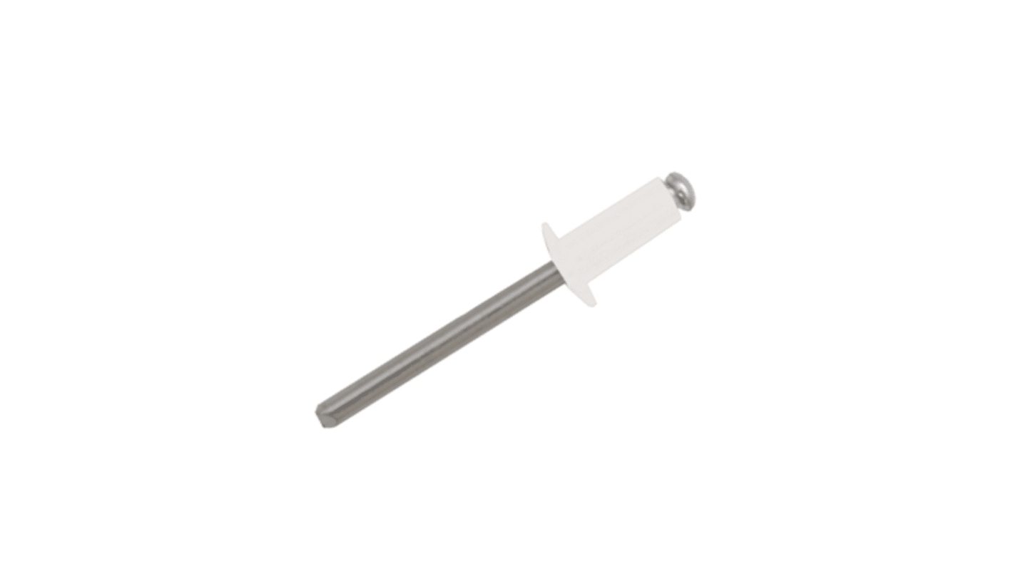 Nýt, délka nýtu: 8mm, Bílá, Prostý Ocel Slepý, průměr nýtu: 3.2mm