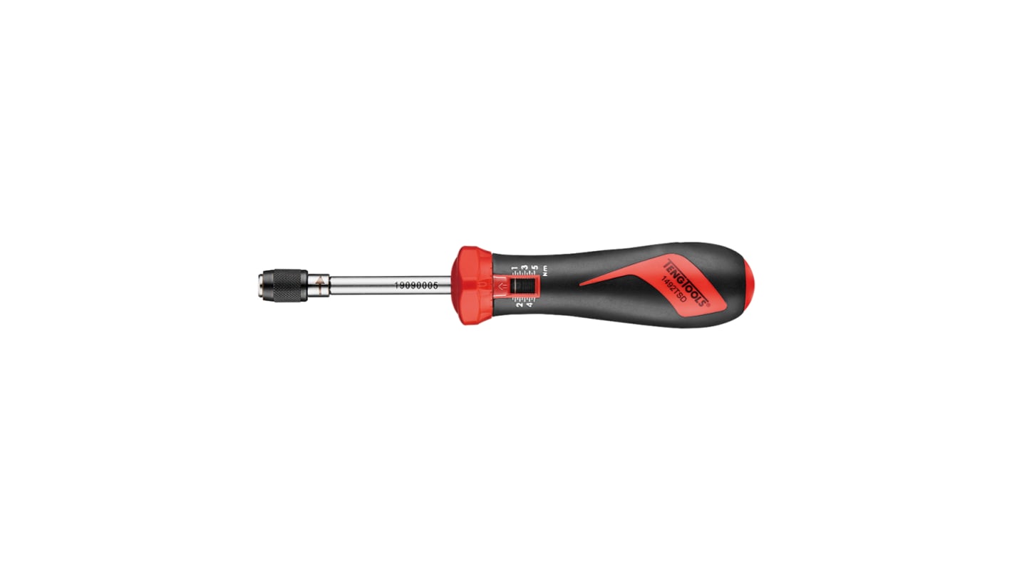 Cacciavite dinamometrico Teng Tools, Regolabile, attacco , attacco esagonale 1/4 poll., coppia 1 → 5Nm