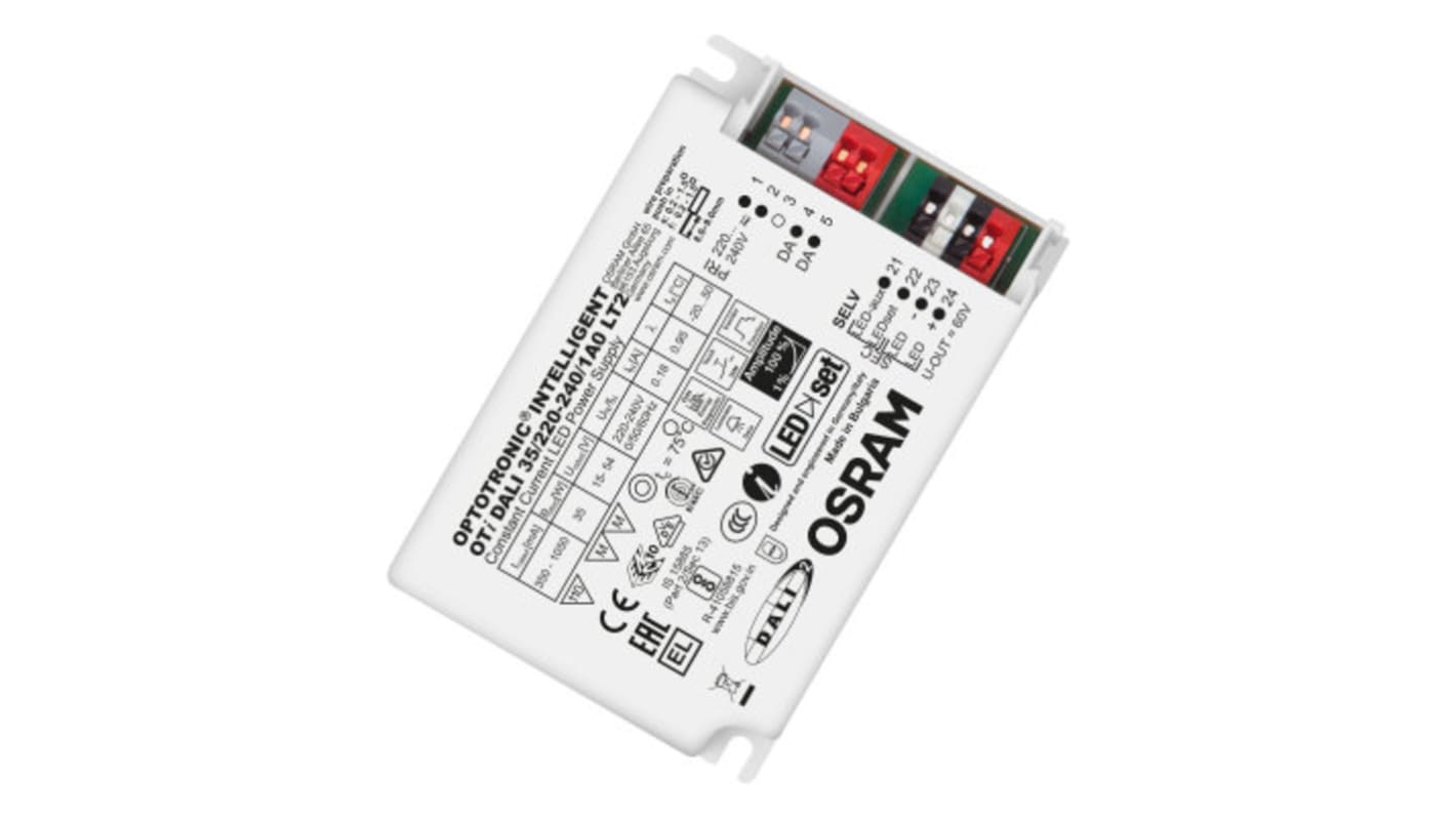 Osram LED Driver, 15 → 54V Output, 35W Output, 1A Output, Constant Current Dimmable