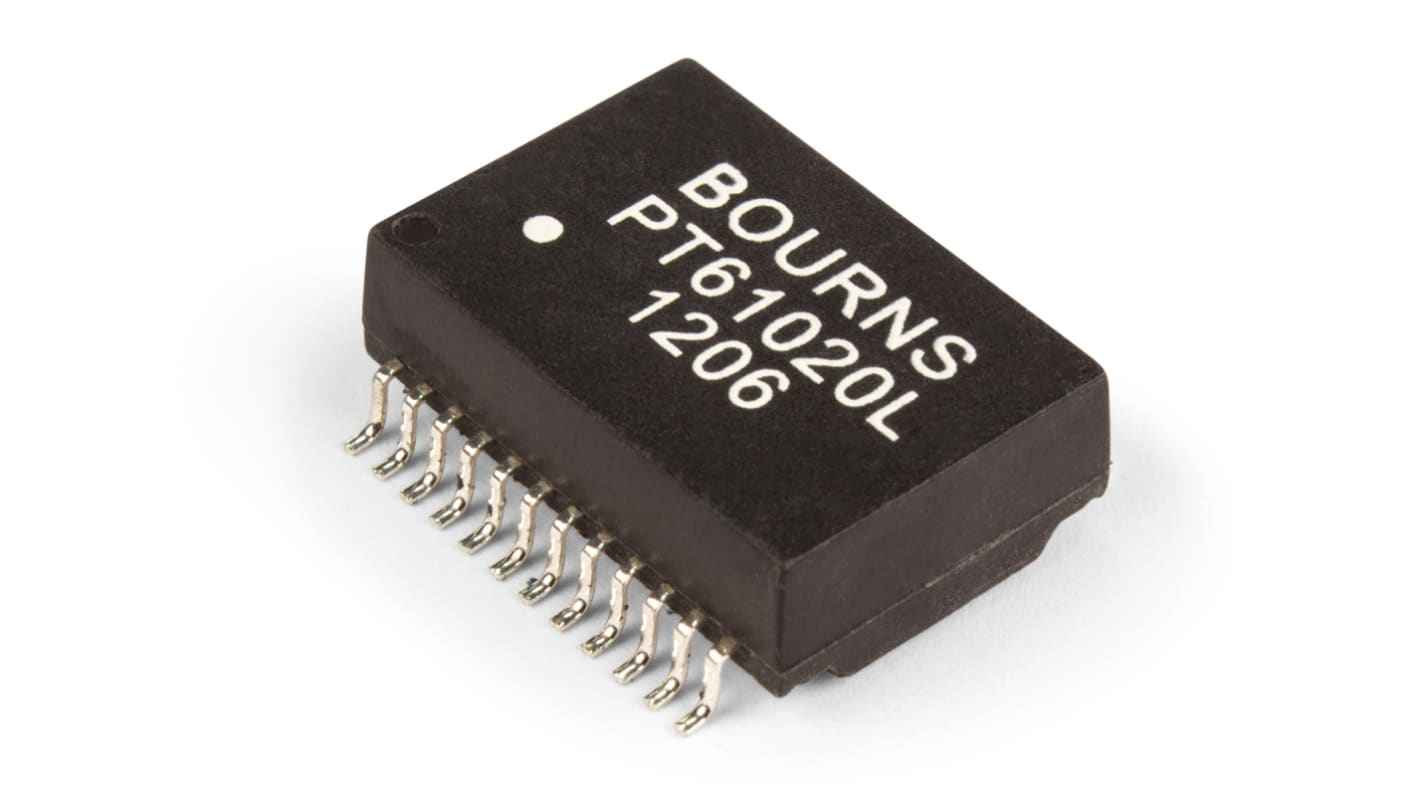 Bourns 网络变压器, 贴片安装, 尺寸17.62 x 12.2 x 6mm, -1.1dB插入损耗