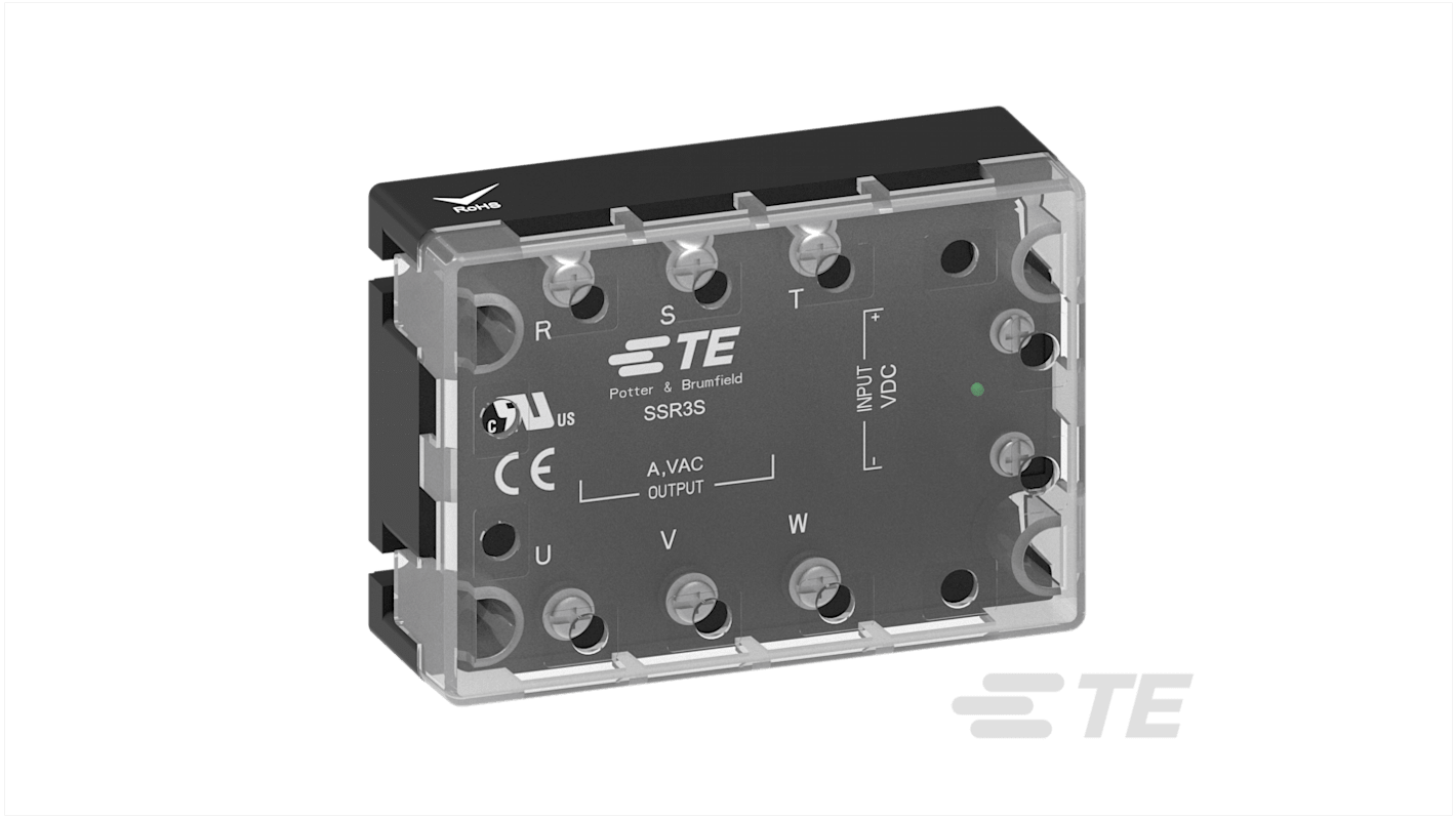 TE Connectivity SSR SSR3 Tafelmontage Halbleiterrelais, dreiphasig zufällig schaltend, 1-poliger Schließer 480 V AC /