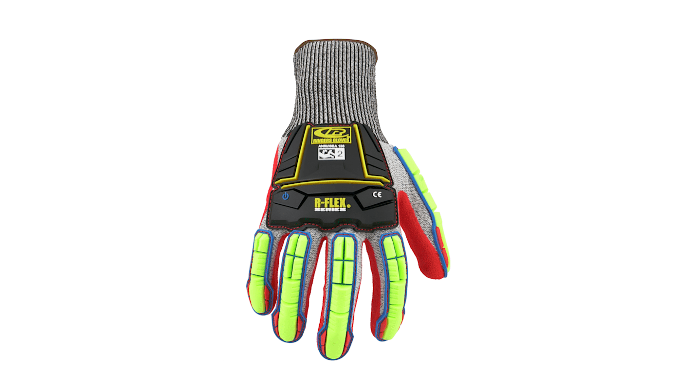 Ansell R-Flex Grey Cut Resistant Cut Resistant Gloves, Size 9, Nitrile Coating