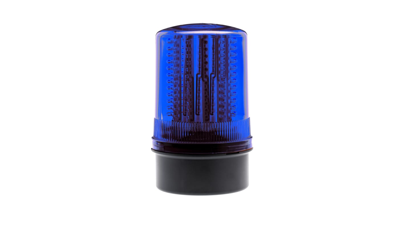 Moflash LED201 Series Blue Multiple Effect Beacon, 24 V, Box Mount, Surface Mount, LED Bulb, IP65