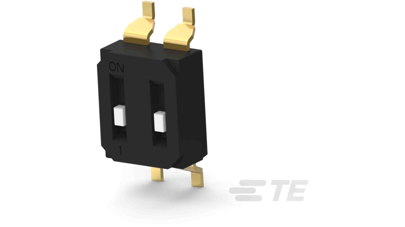 TE Connectivity 2 Way Surface Mount DIP Switch SPST, Recessed Actuator