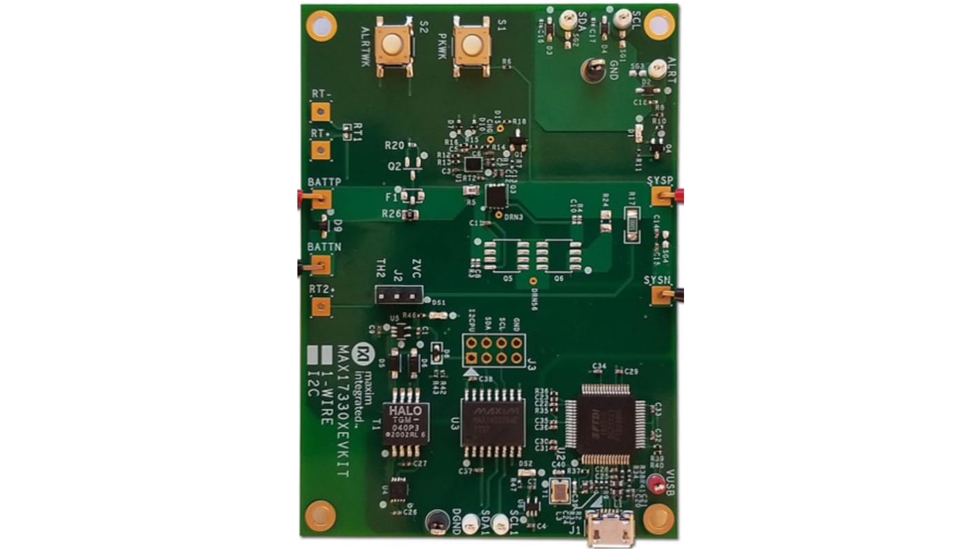 Maxim Integrated MAX17330 Evaluation Kit for MAX17330 for Accu Charge, Model Gauge 1-Cell Charger Fuel Gauge and