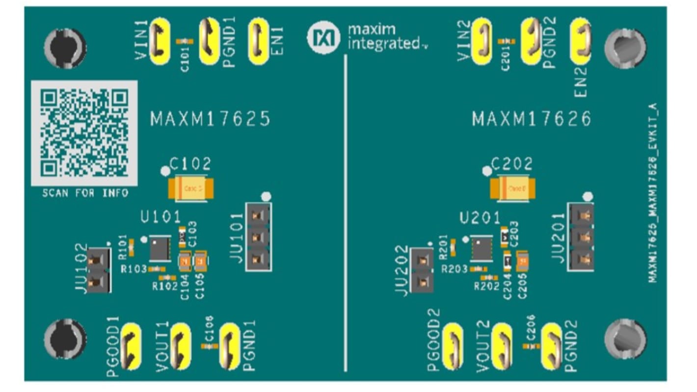 Kit di valutazione Regolatore step-down per Moduli MAXM17625/MAXM17626 Evaluation Kits MAXM17625/MAXM17626 Modules