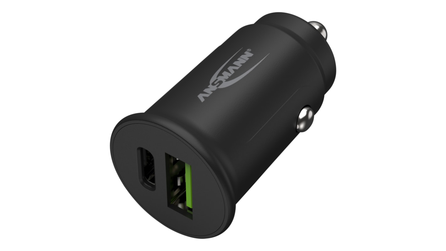 Ansmann Car Charger, 12 → 24V dc Input, 5V dc Output USB, 3A