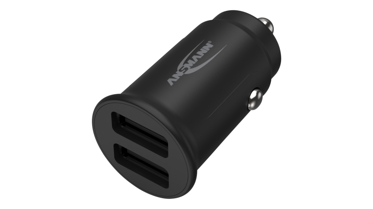 Ansmann Car Charger, 12 → 24V dc Input, 5V dc Output USB, 2.4A