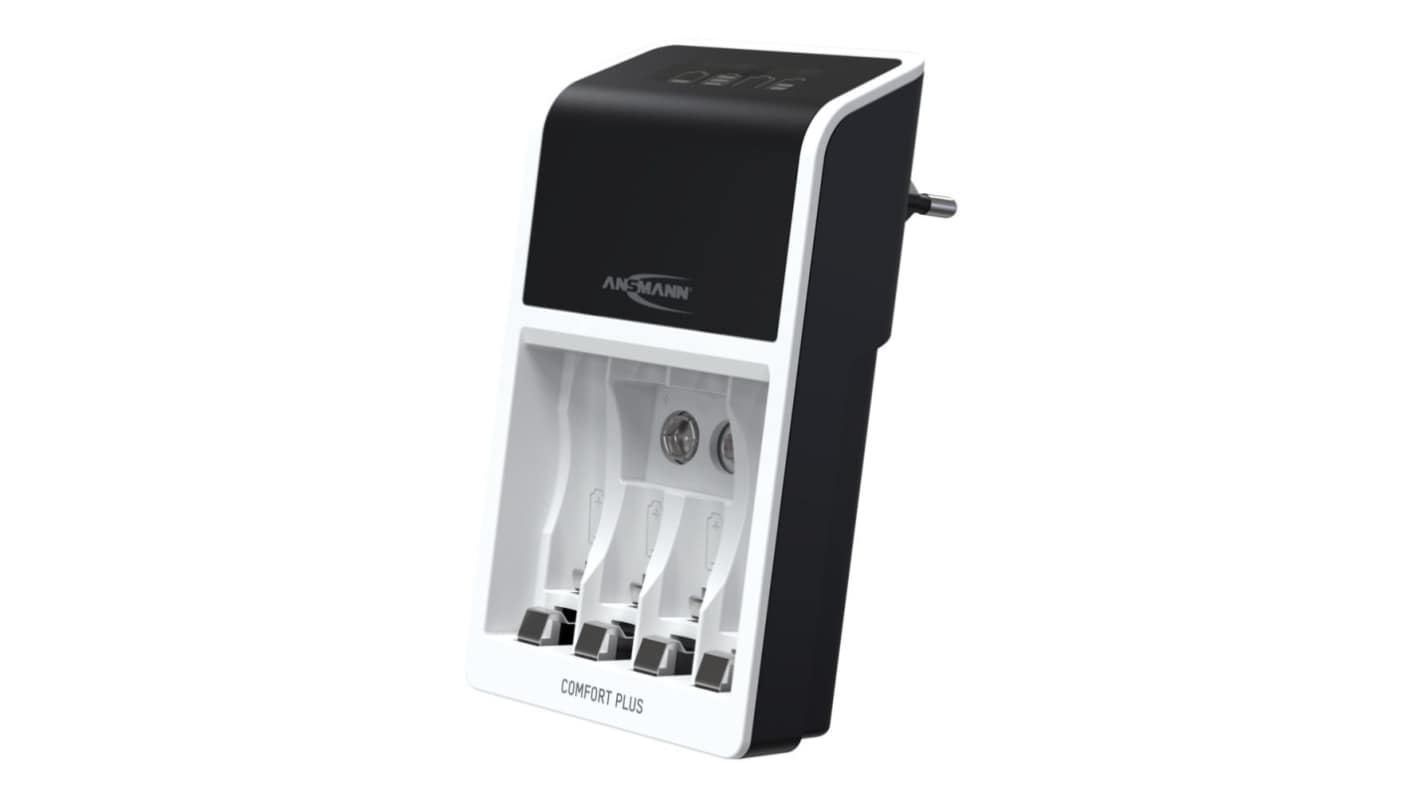 Chargeur de batterie NiMH NiMH Ansmann 1001-0094-44-03520, recharge 4 piles 9V, AA, AAA, avec prise UK