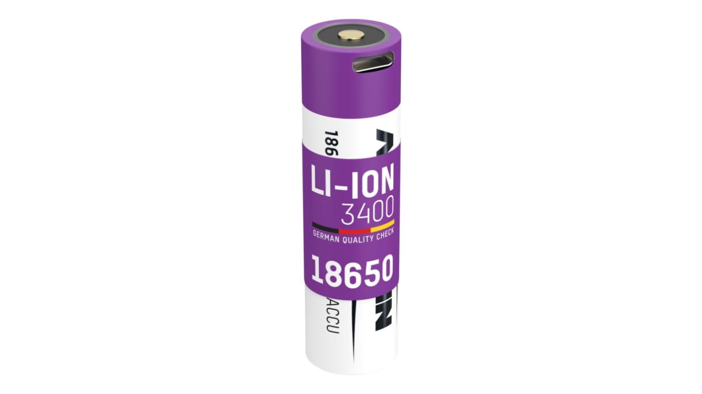 Batería recargable de Ión-Litio, 3.6V, 3.4Ah, , 1 celda celdas