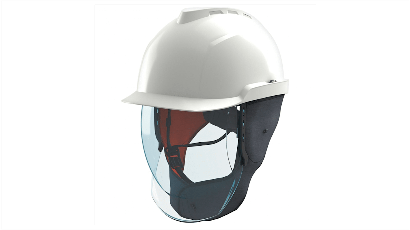 Casque avec écran intégré pour électricien MSA Safety en ABS Blanc, gamme V Gard 950 Class 2