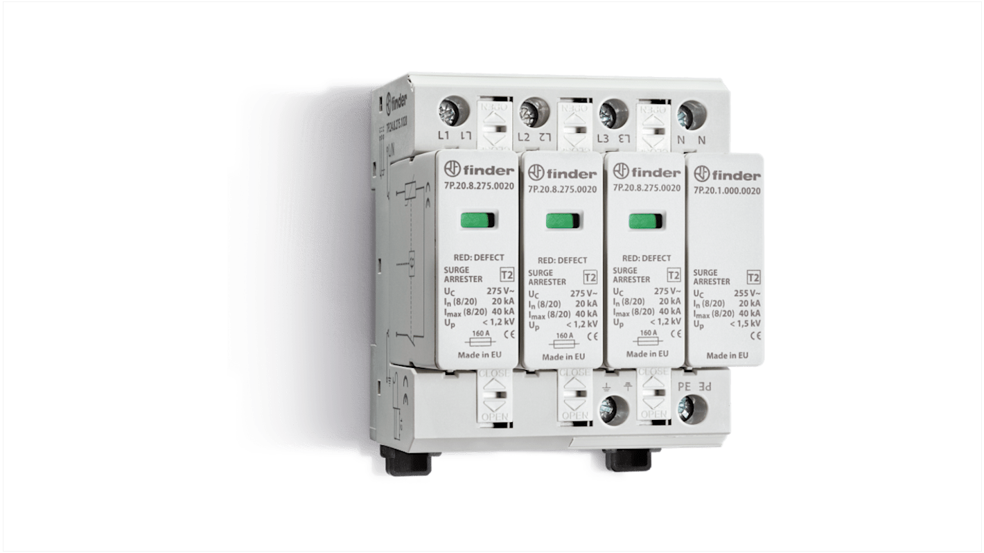 Finder 3 Phase Surge Arrester, 40kA