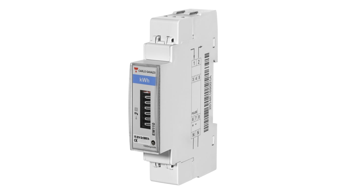 Carlo Gavazzi EM110 Energiemessgerät 90mm x 17.5mm, 7-stellig / 1-phasig