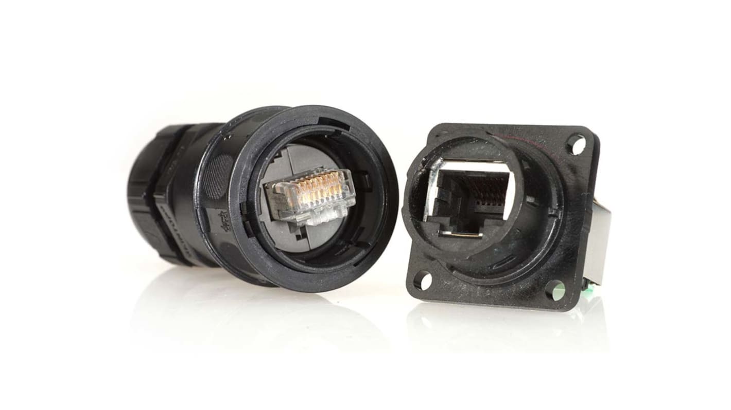 Connettore RJ45 Femmina Amphenol Socapex Cat5e, 8 vie, Montaggio a pannello
