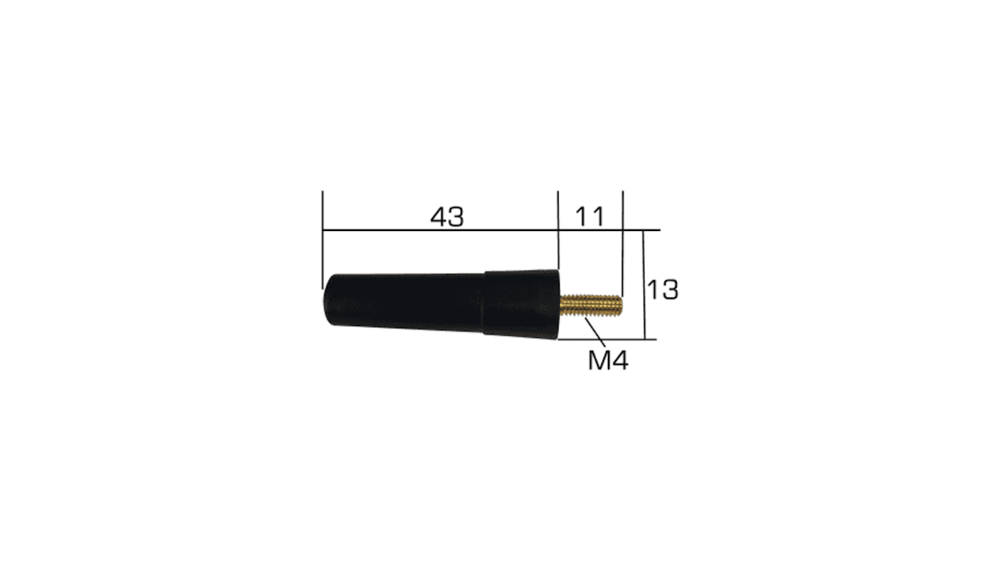 RF Solutions PHC-M4-868 Stubby Omnidirectional Telemetry Antenna with M4 Screw Connector, ISM Band