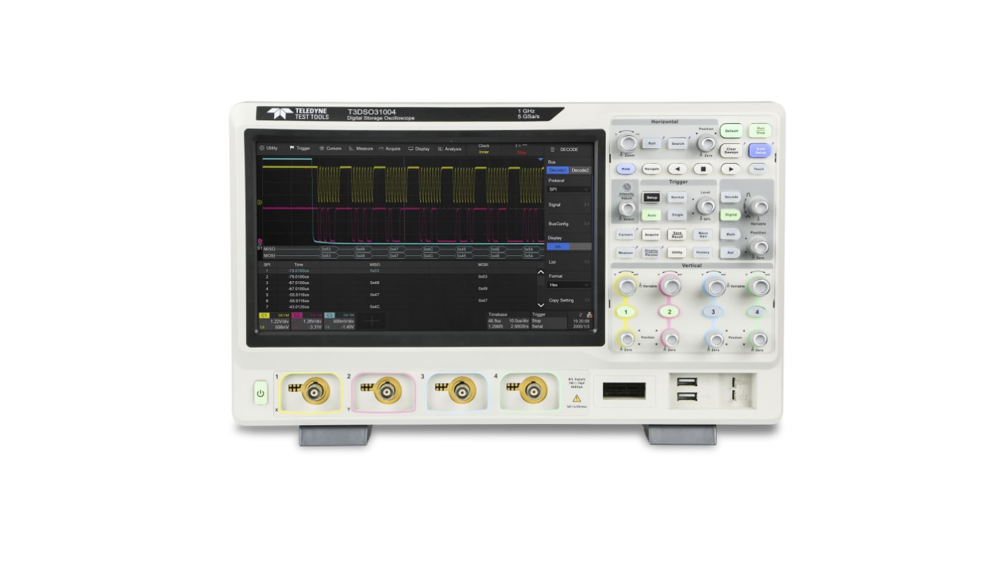 Teledyne LeCroy T3DSO3504 T3DSO3000 Series, 500MHz Bench Oscilloscope, 4 Analogue Channels, 16 Digital Channels