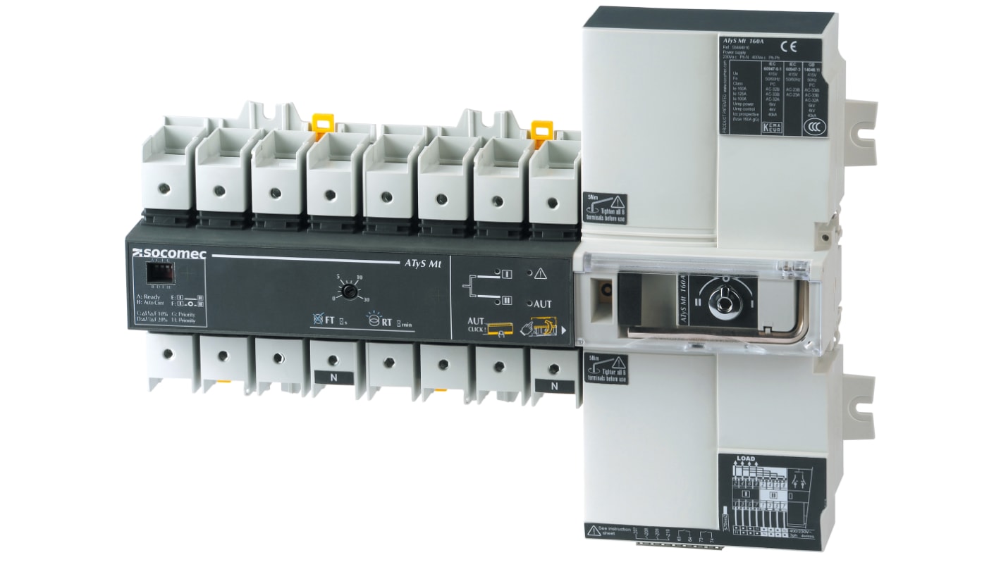 Socomec 4P Pole Non-Fused Switch Disconnector - 40A Maximum Current