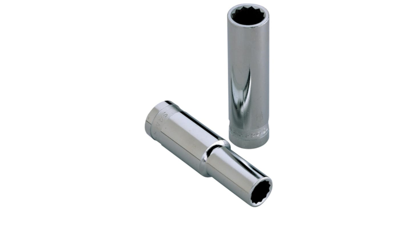 SAM 1/4 in Drive 8mm Deep Socket, 6 point, 50 mm Overall Length