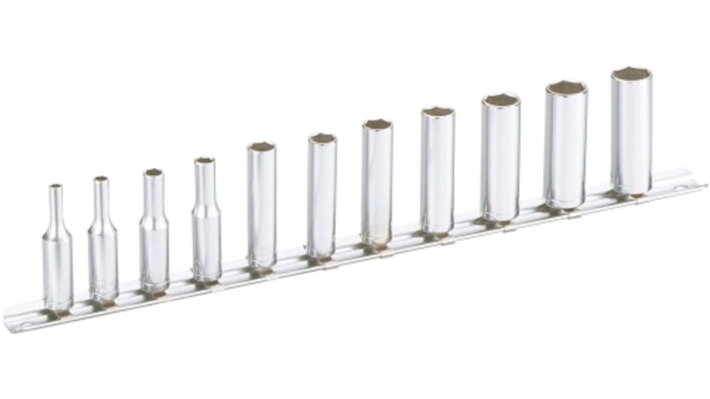 SAM 11-Piece Metric 1/4 in Deep Socket Set, 6 point