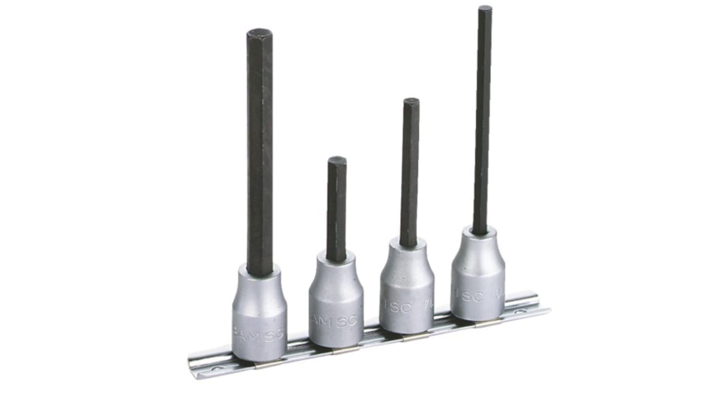 SAM 4-Piece 1/4 in Bit Socket Set, Hex Bit