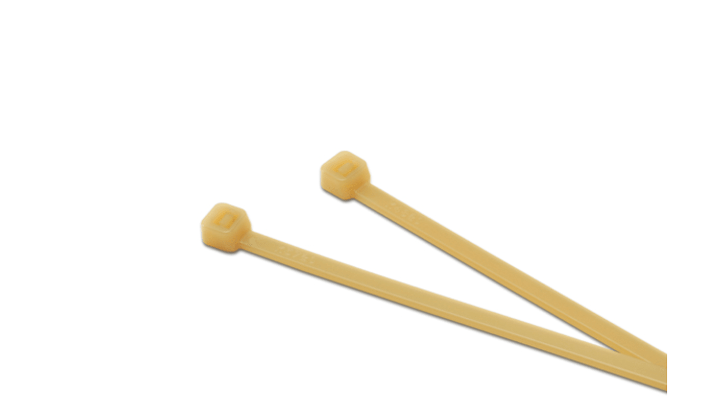 RS PRO Cable Tie, 300mm x 4.8mm, Natural, Pk-100
