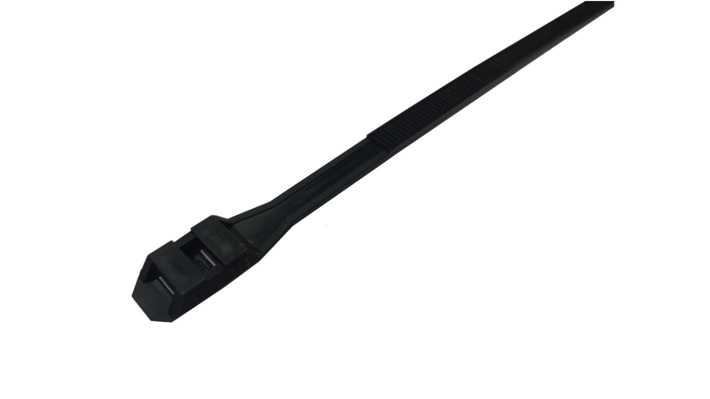 RS PRO Cable Tie, 265mm x 9mm, Black Nylon, Pk-100