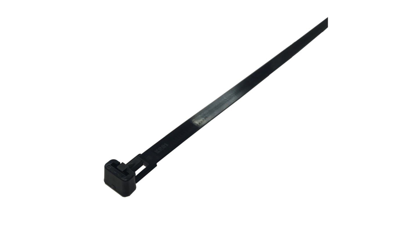 Fascette fermacavi RS PRO in Nylon 66, 200mm x 7,6mm, col. Nero