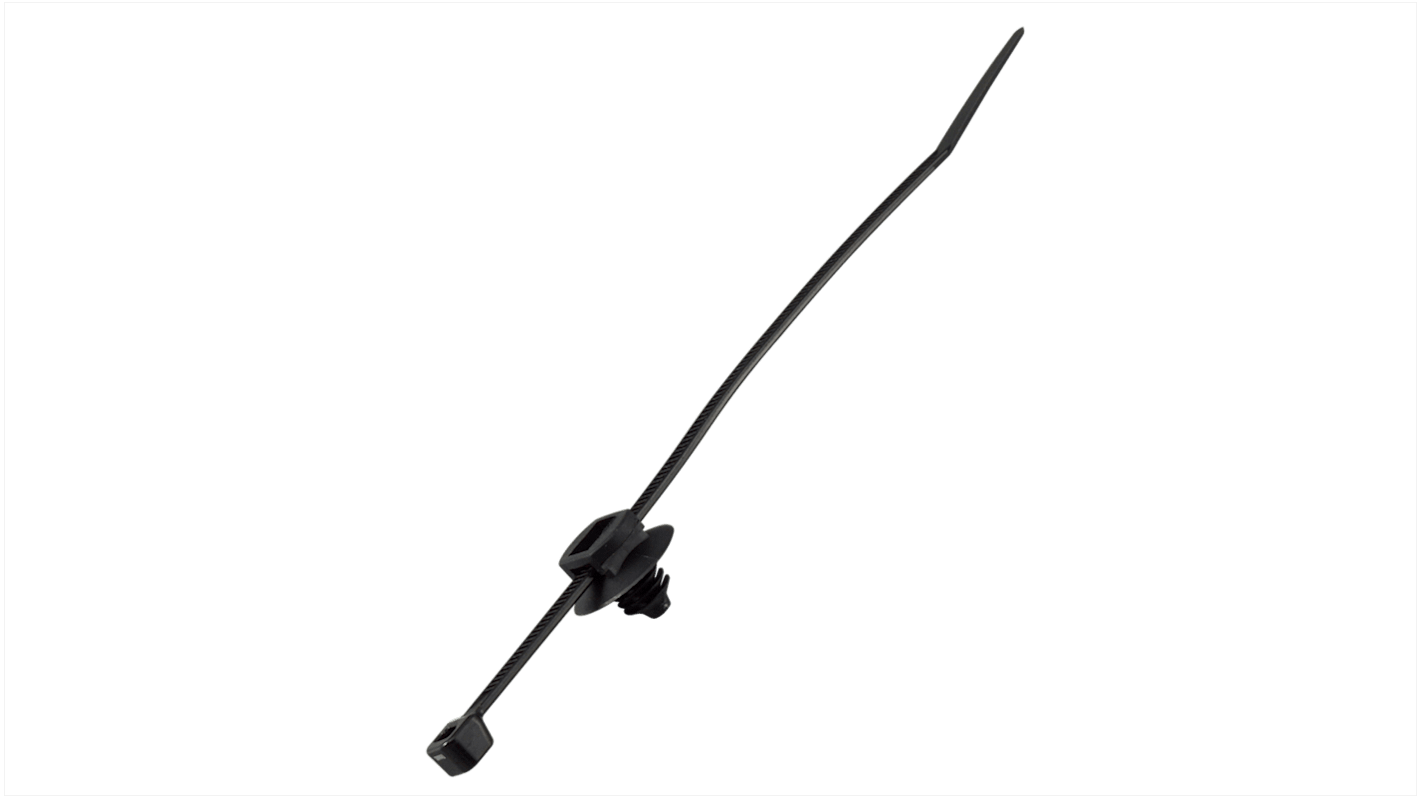 RS PRO Cable Tie, 150mm x 3.6 mm, Black Nylon, Pk-100