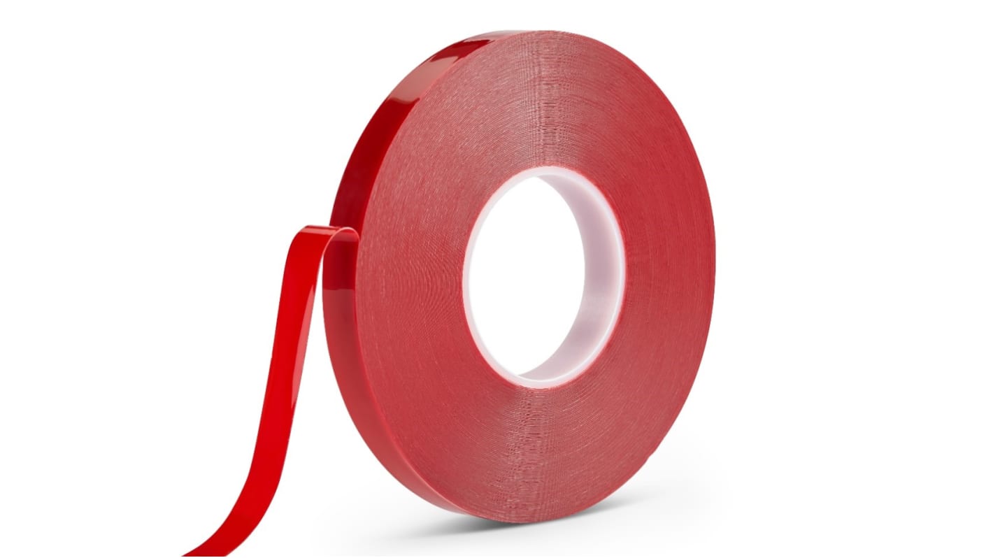 RS PRO Transparent Foam Tape, 19.0mm x 33.0m, 0.50mm Thick
