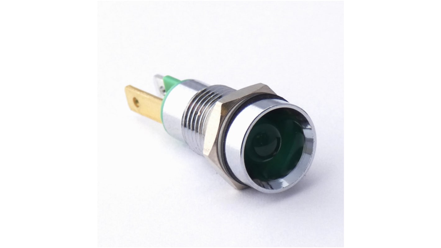 CML Innovative Technologies 1905X Series Green Panel Mount Indicator, 2V, 8mm Mounting Hole Size, Solder Tab