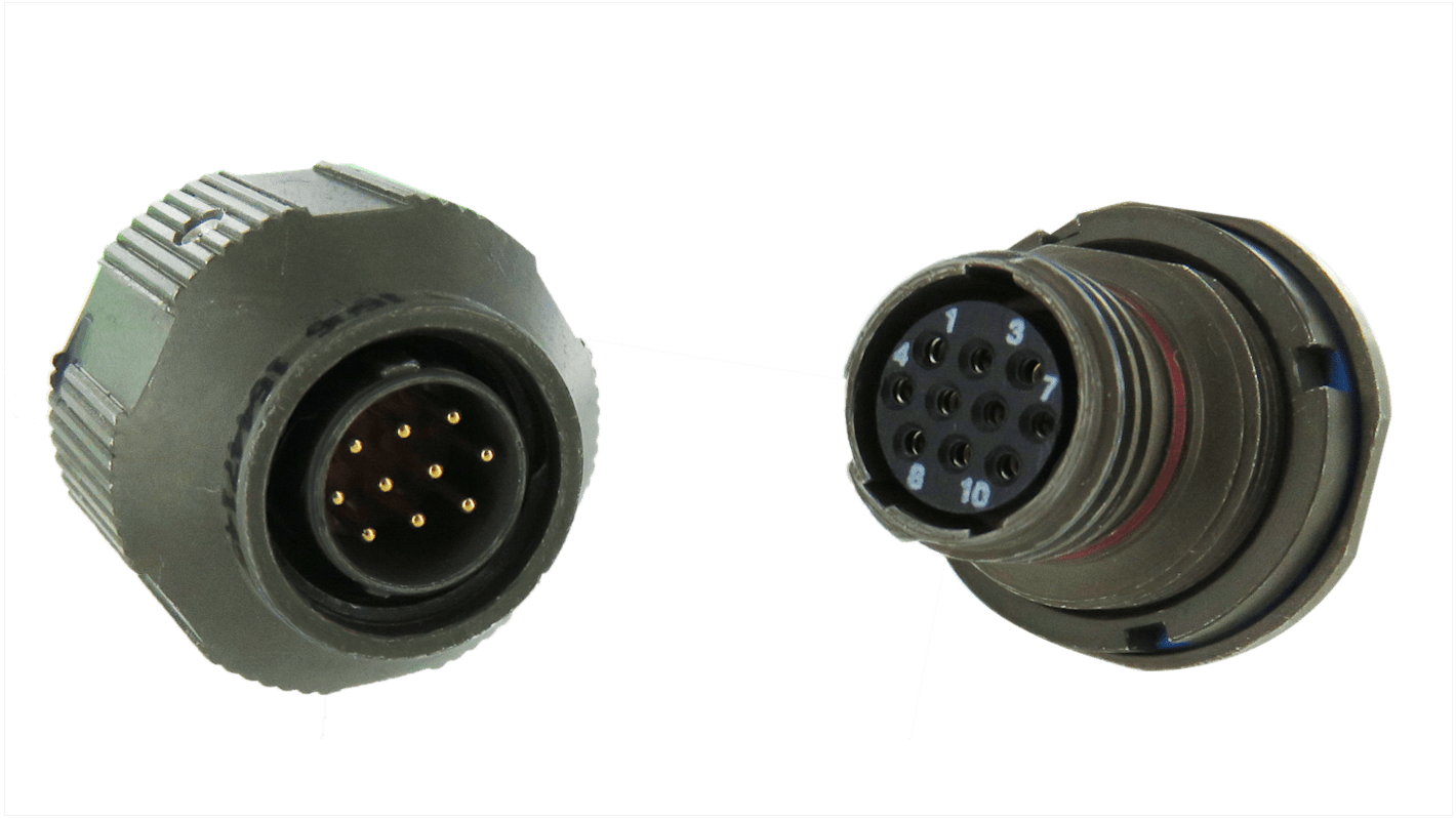 Amphenol Socapex, 2M801 7 Way Flange Mount MIL Spec Circular Connector Receptacle,Shell Size 6, Threaded