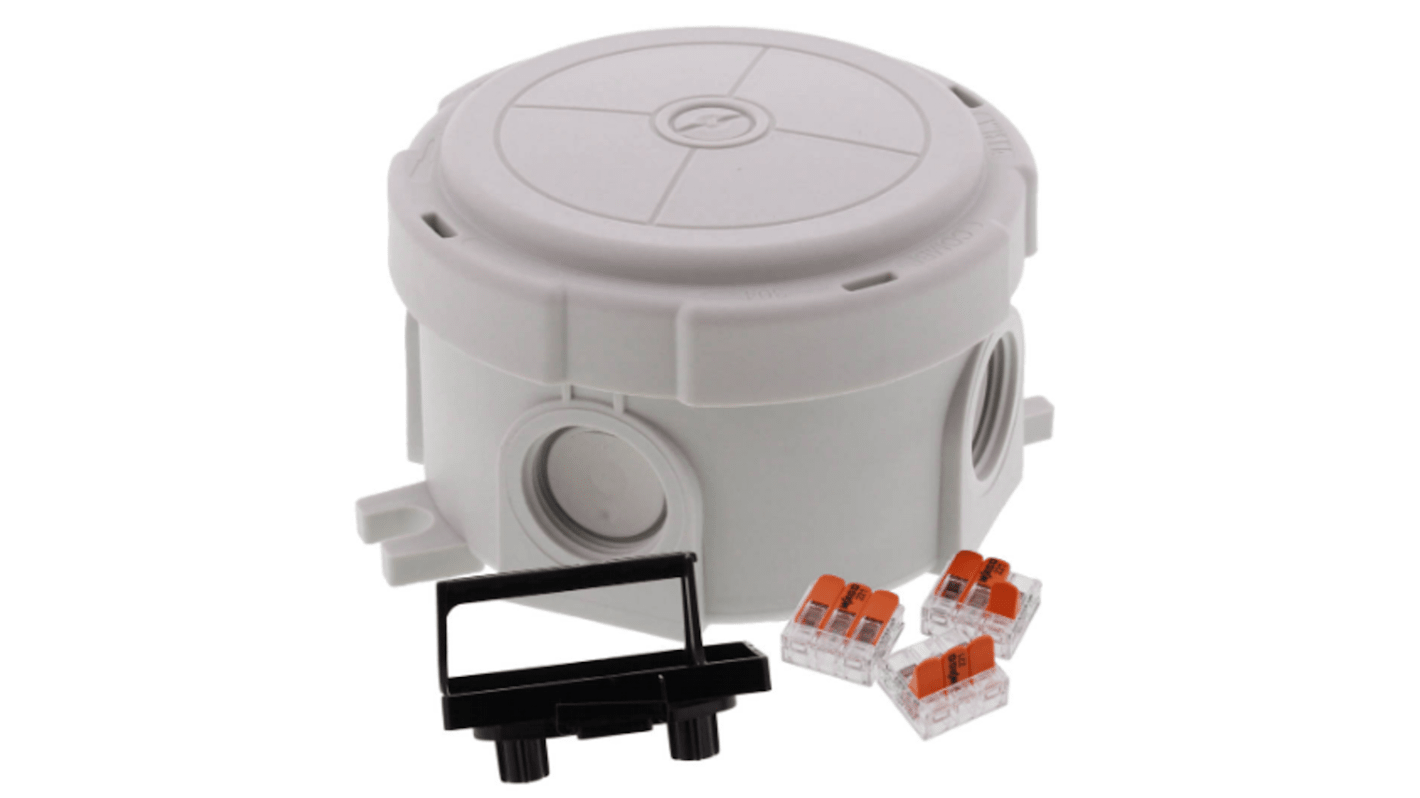 WISKA Polypropylene Junction Box, IP66, IP67, Ø 82 x 57mm