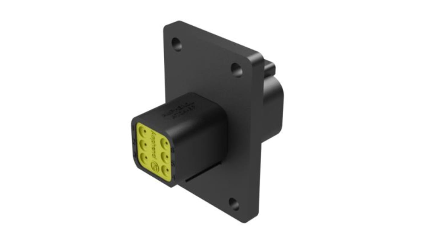Amphenol Industrial, AT Cable connector Plug Panel Mount 6 Way, Crimp Termination AT04-6P-CL06