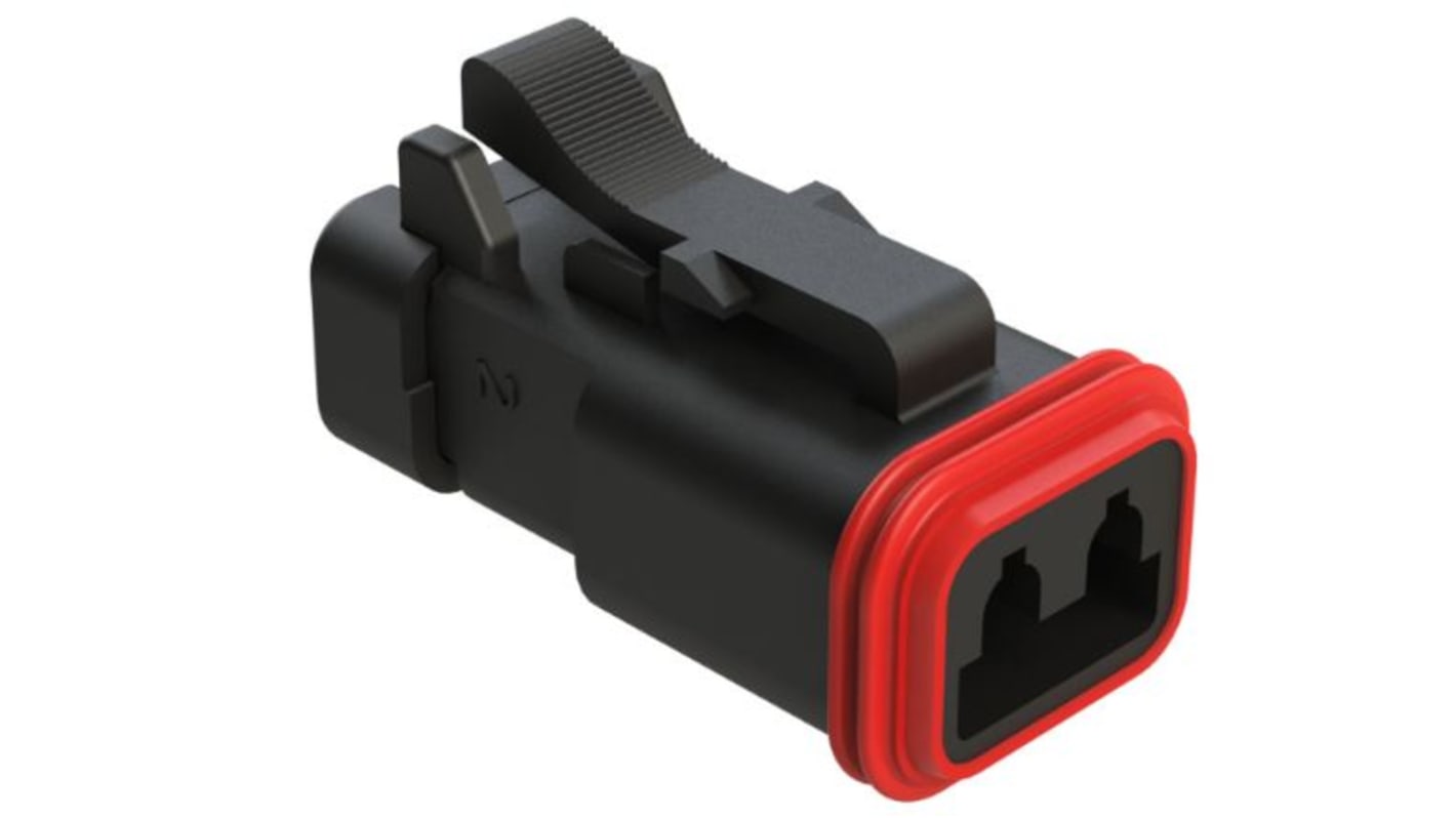 Amphenol Industrial, AT Cable connector Socket 2 Way, Crimp Termination AT06-2S-MM01BLK