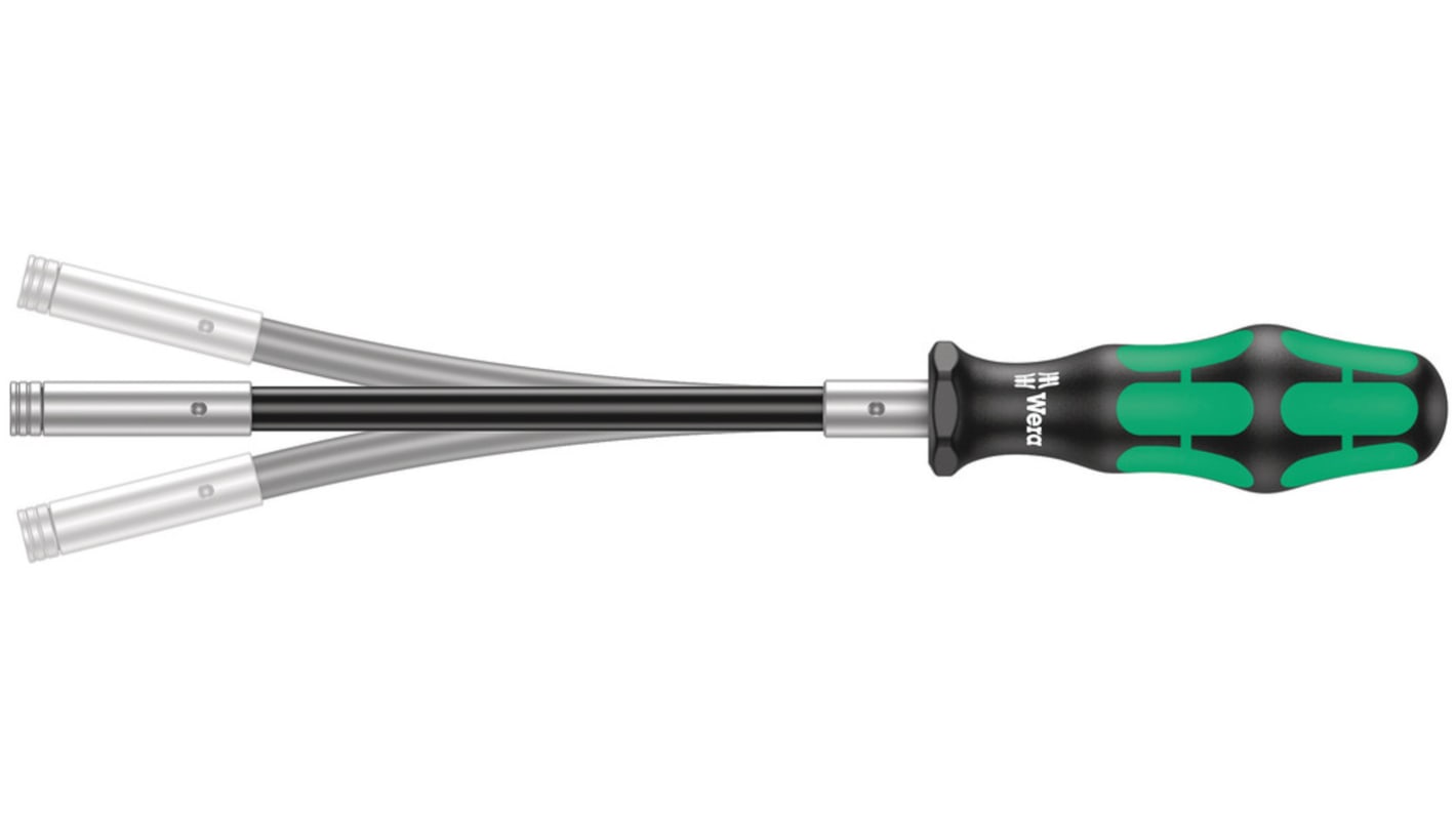 Wera Hexagon Flexible Bit Holder Screwdriver, 1/4 in Tip, 173.5 mm Blade, 272 mm Overall