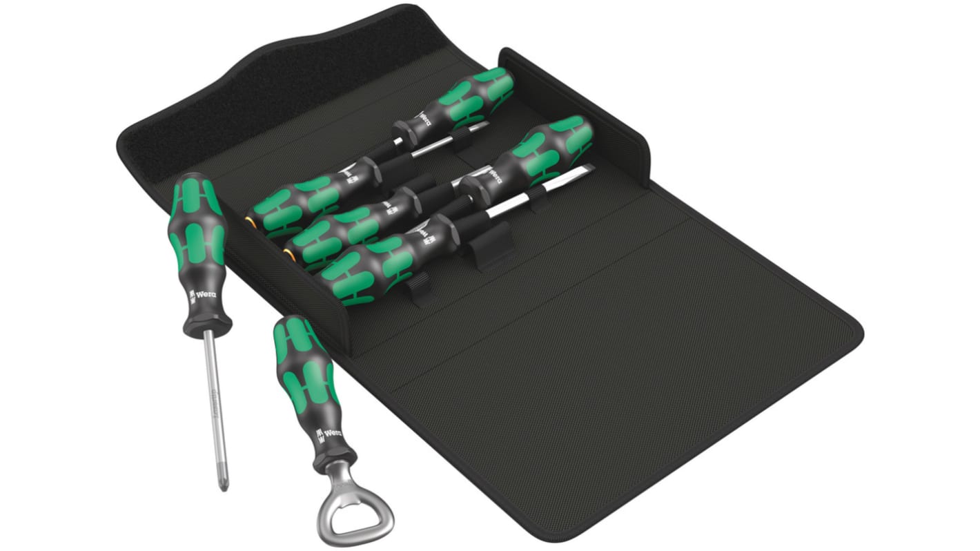 Wera Phillips; Pozidriv; Slotted; Torx Screwdriver Set, 7-Piece