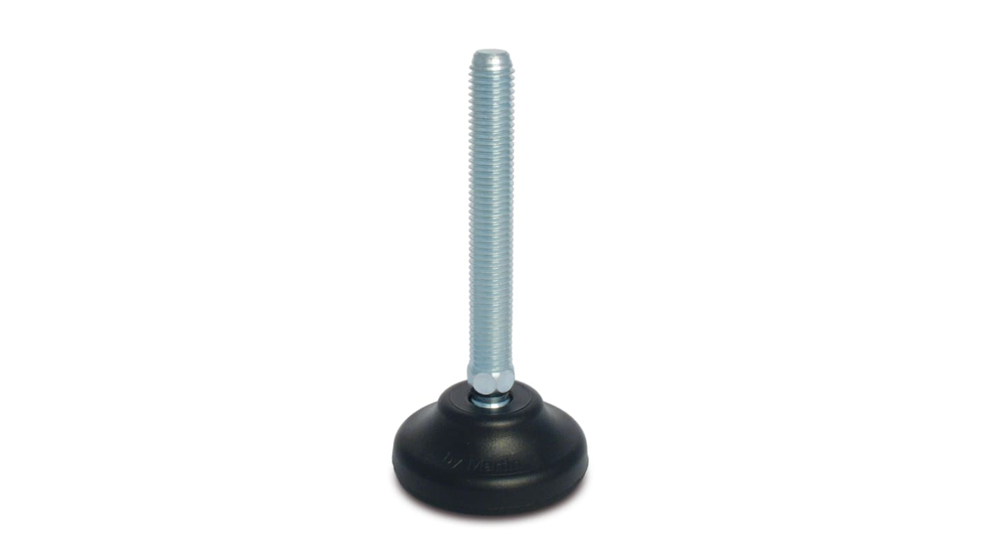 Pie ajustable RS PRO con almohadilla de Poliamida de Ø 65mm, rosca M16 x 200mm, carga máx. 1500kg, ángulo 30°