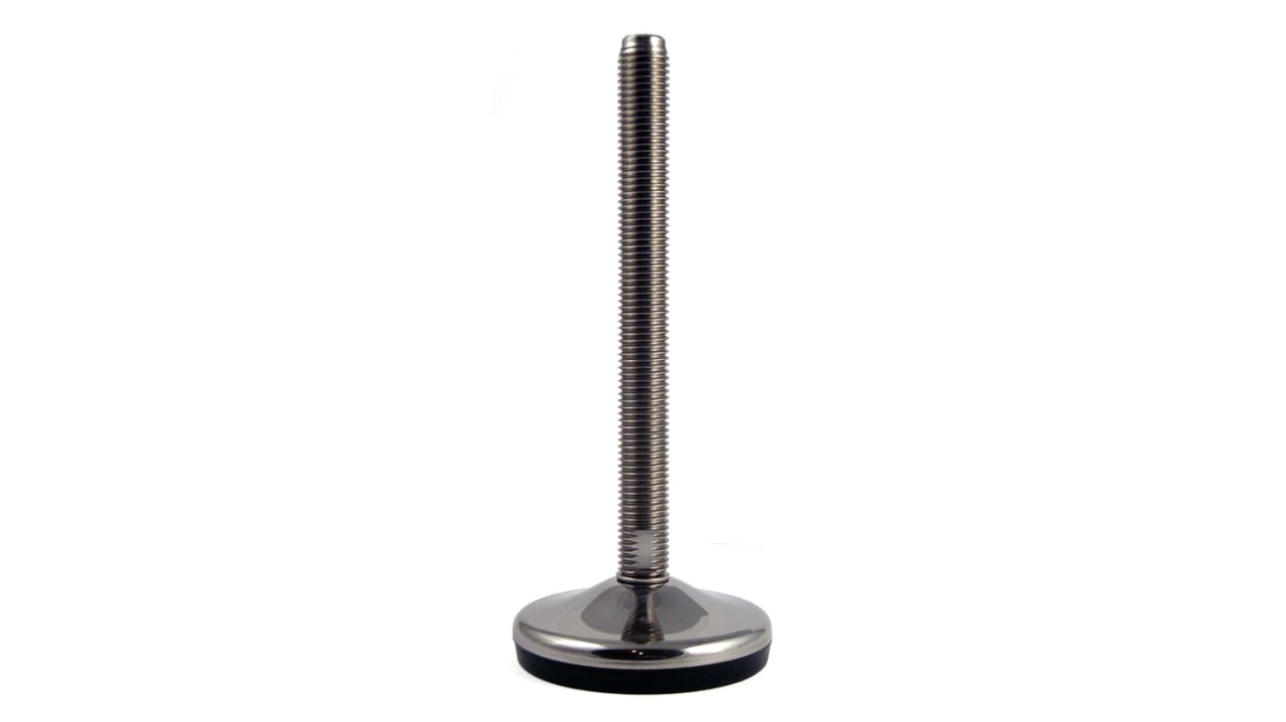 Pie ajustable RS PRO con almohadilla de Caucho de Ø 40mm, rosca M10 x 75mm, carga máx. 300kg, ángulo 10°