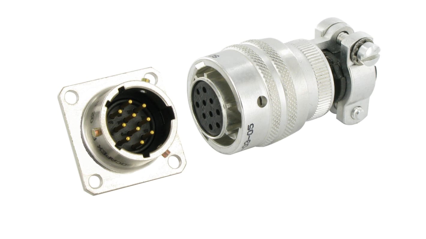 Amphenol Socapex, PT06E 19 Way Circular Connectors Plug, Socket Contacts,Shell Size 14, Push-Pull