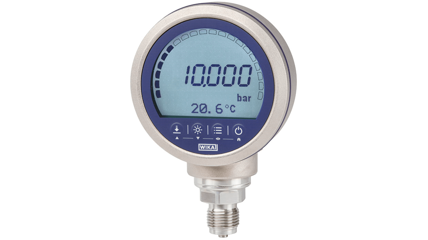 WIKA G 1/2 Digital Pressure Gauge 100bar Bottom Entry, 48700212, Wireless, 0bar min.