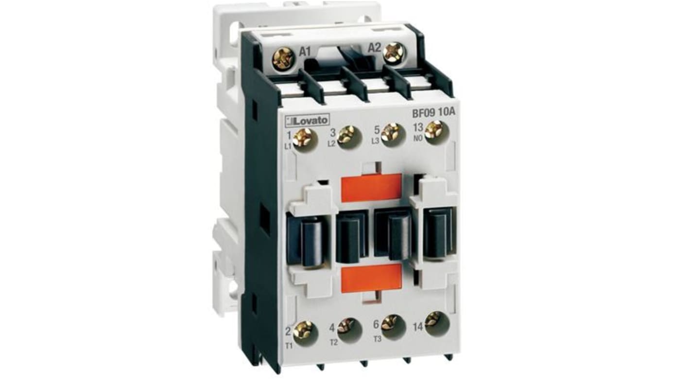 Lovato BF BF Contactor, 110 V ac Coil, 3-Pole, 9 A, 7.5 kW, 1NC, 690 V ac