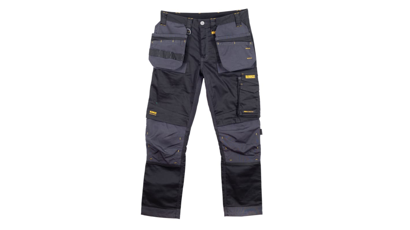 DeWALT Harrison Herren Arbeitshose Schwarz/Grau Stretch, Größe 101.6cm / 40Zoll x 29Zoll