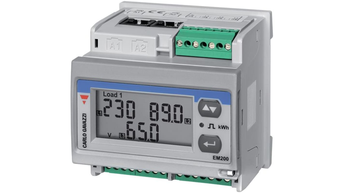 Carlo Gavazzi EM271 Energiemessgerät LCD 72mm x 72mm, 7-stellig / 3-phasig