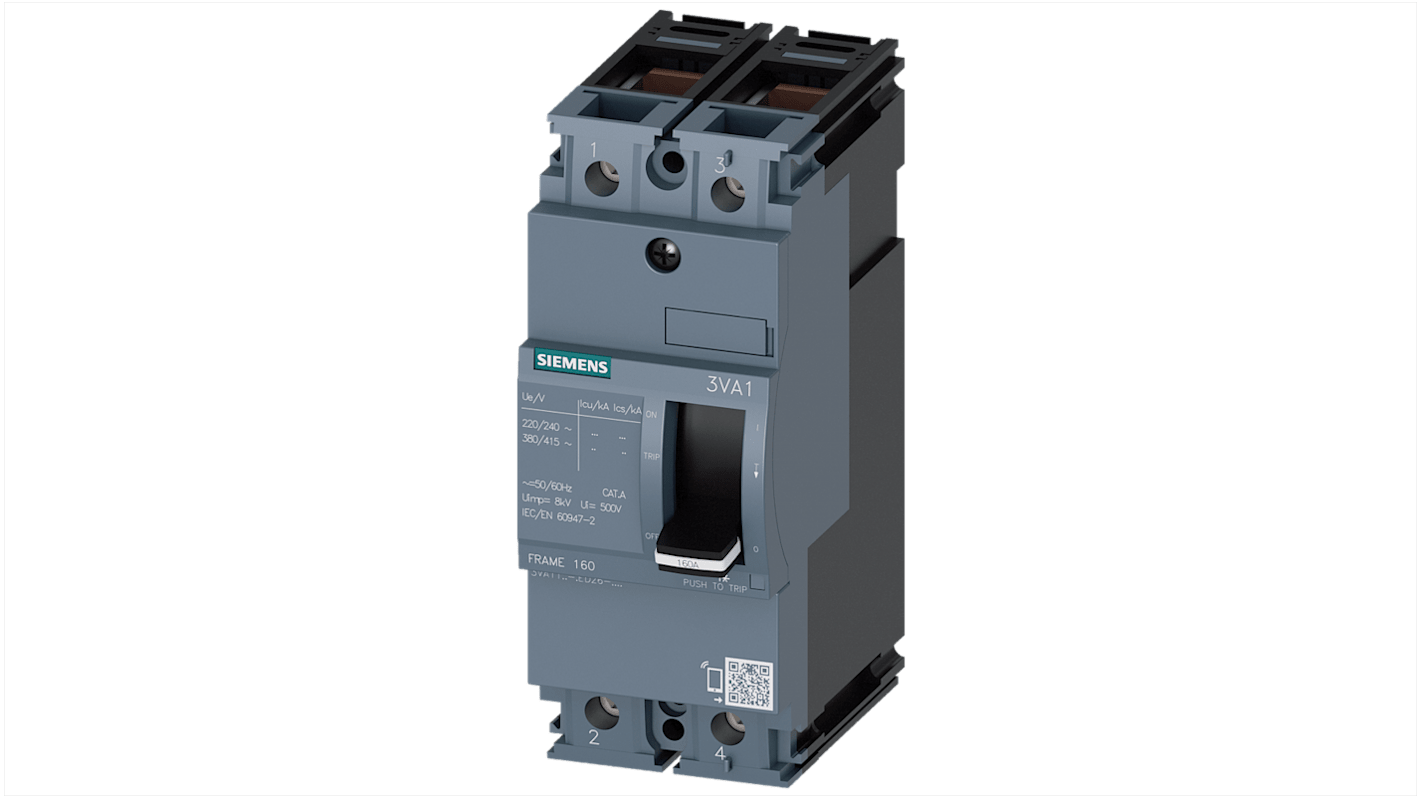 Siemens SENTRON 3VA1 MCB, 2P, 160A