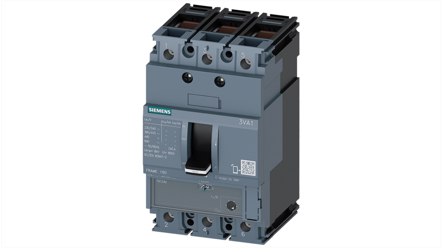 Siemens SENTRON 3VA1 MCB, 3P, 50A