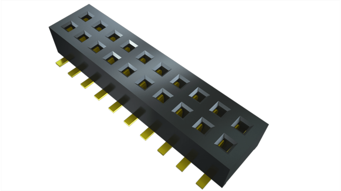 Samtec 基板接続用ソケット 10 極 1.27mm 2 列 表面実装
