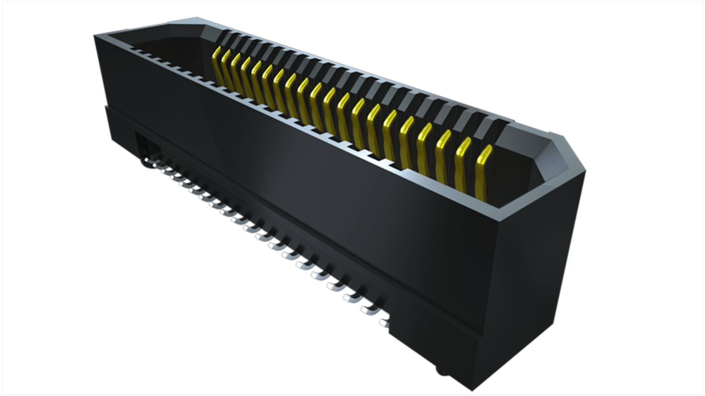 Samtec ERF8 Series Right Angle Surface Mount PCB Socket, 40-Contact, 2-Row, 1.27mm Pitch, Solder Termination