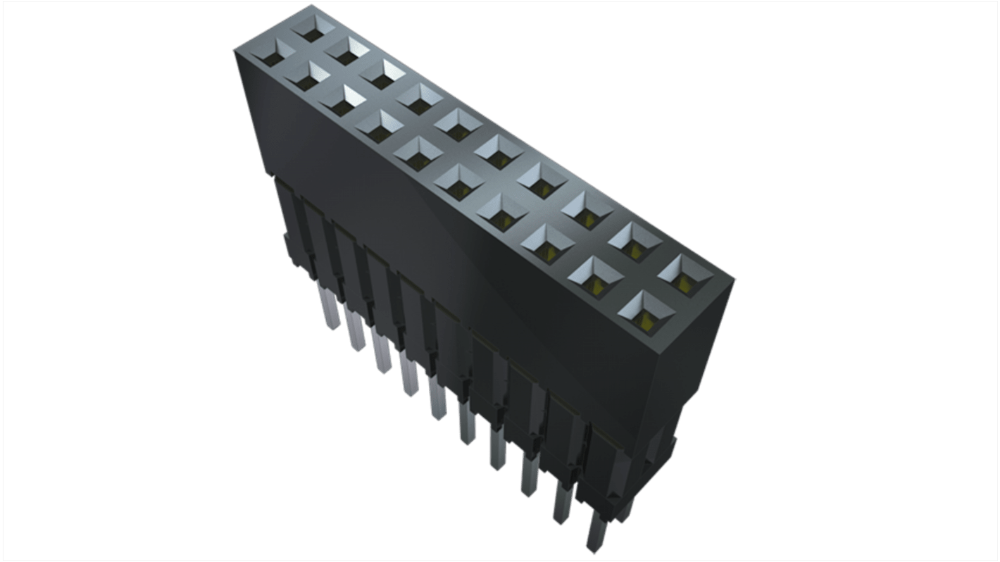 Samtec ESQ Series Straight Through Hole Mount PCB Socket, 4-Contact, 1-Row, 2.54mm Pitch, Solder Termination