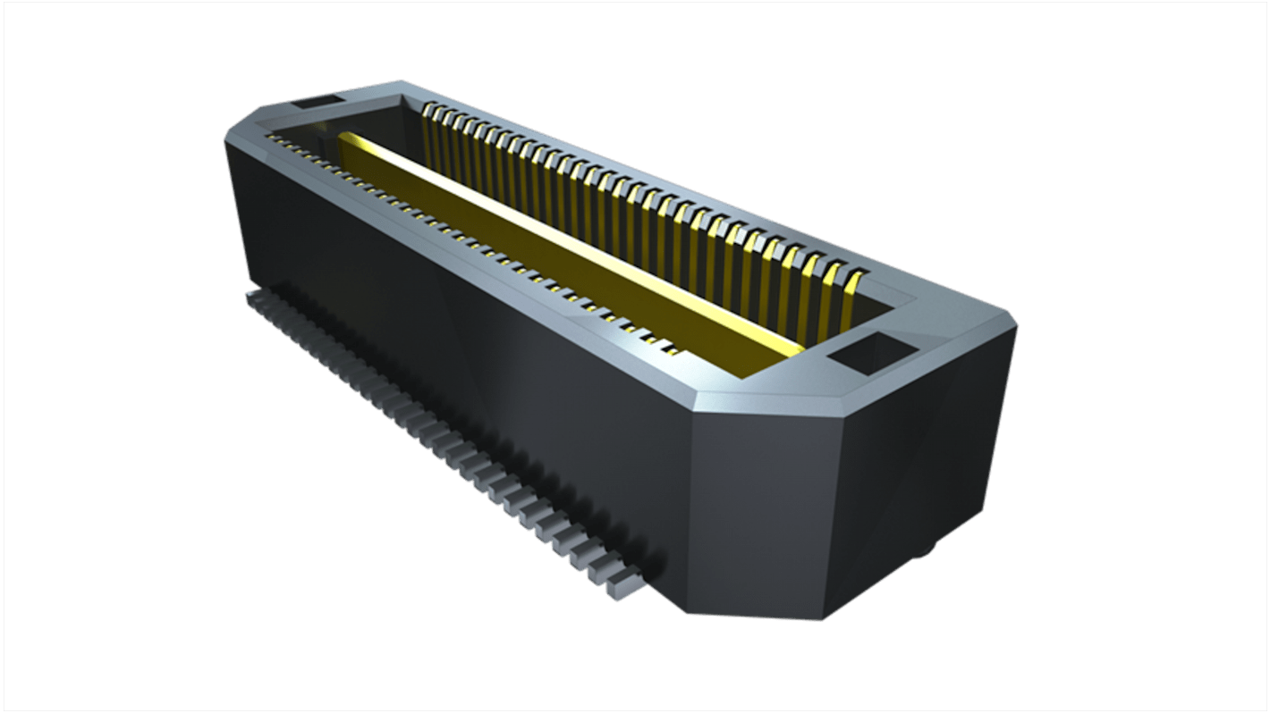 Samtec QTH Series Straight Surface Mount PCB Header, 60 Contact(s), 0.5mm Pitch, 2 Row(s), Shrouded