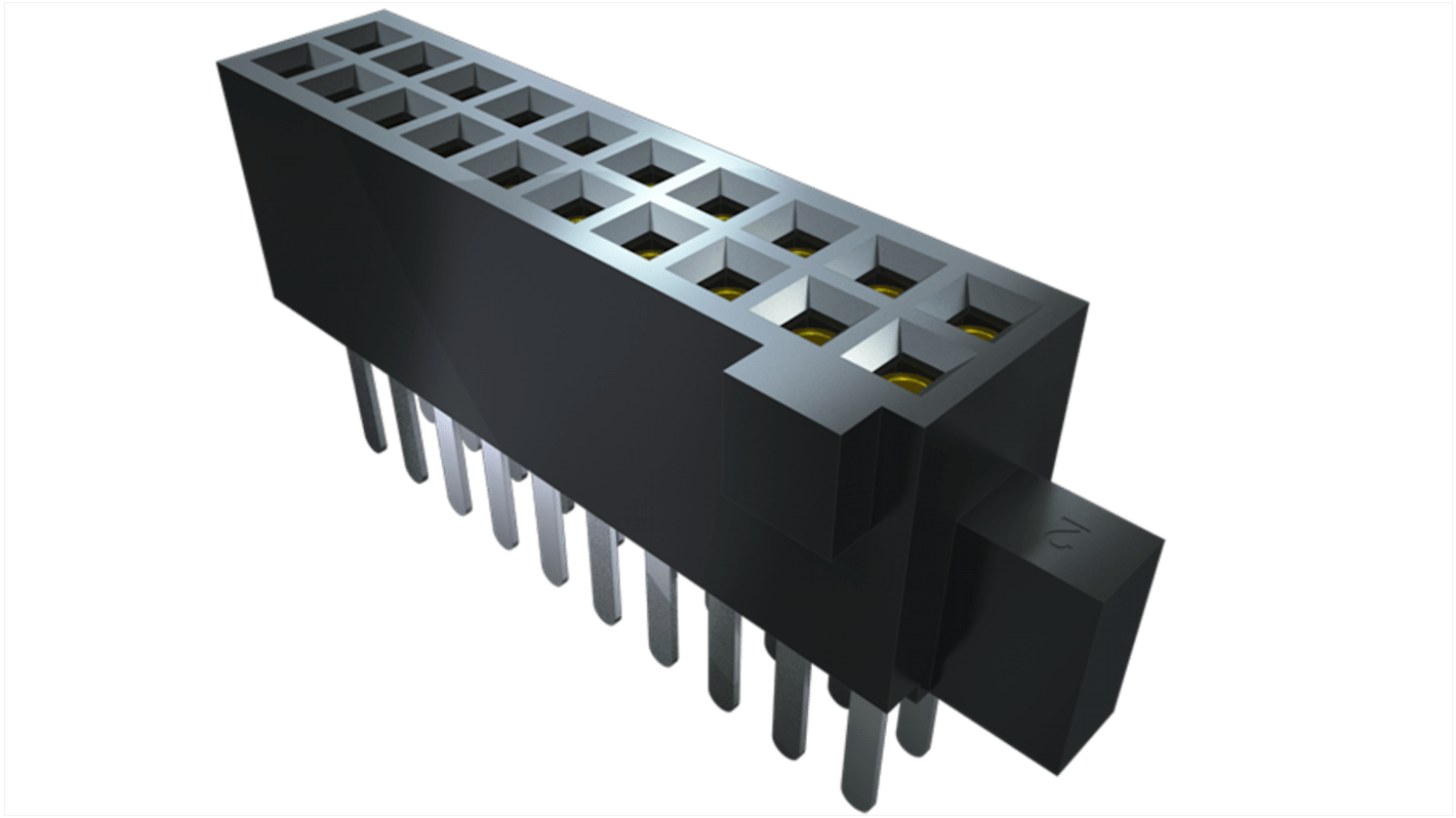 Samtec SFM Series Straight Through Hole Mount PCB Socket, 30-Contact, 2-Row, 1.27mm Pitch, Solder Termination